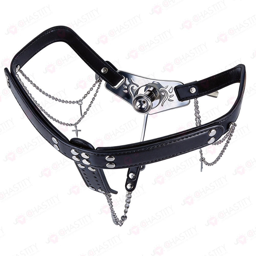 Leather & Metal Inverted Contract Chastity Pants