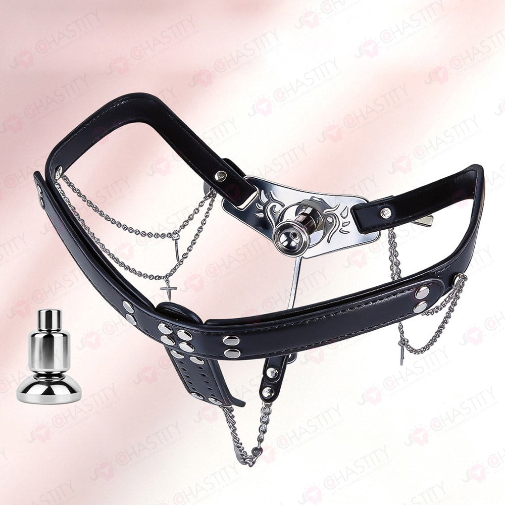 Leather & Metal Inverted Contract Chastity Pants