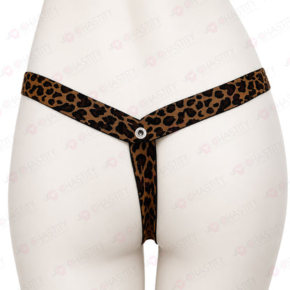 Leopard Print Elastic Chastity Cage Holder
