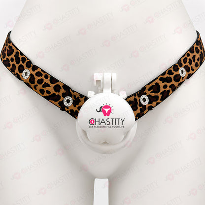 Leopard Print Elastic Chastity Cage Holder