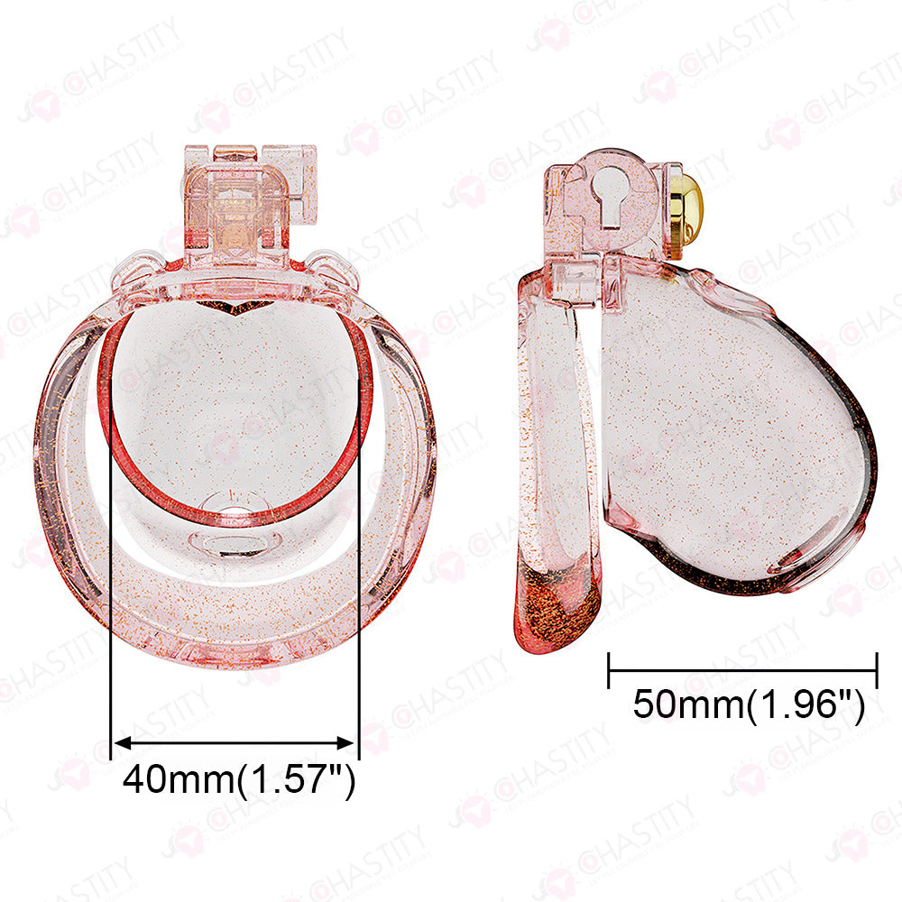 Loyalty Heart - Transparent Peeking Chastity Cage