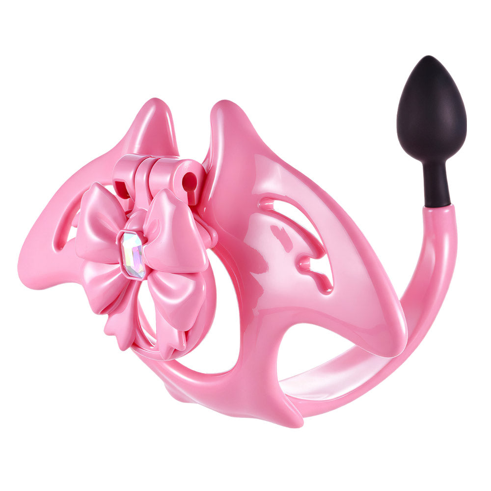 Manta Ray Chastity Cage With Anal Plug Tail