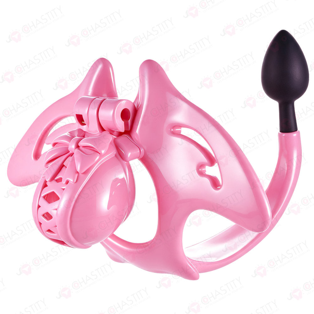 Manta Ray Chastity Cage With Anal Plug Tail