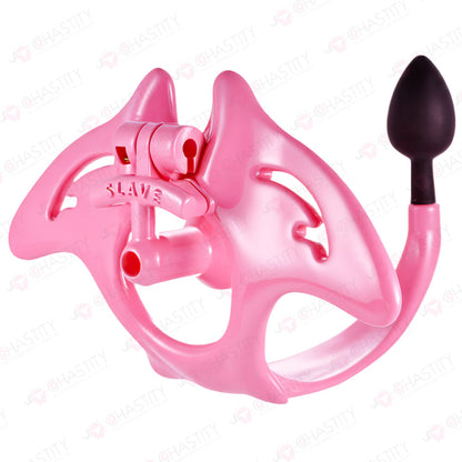 Manta Ray Chastity Cage With Anal Plug Tail