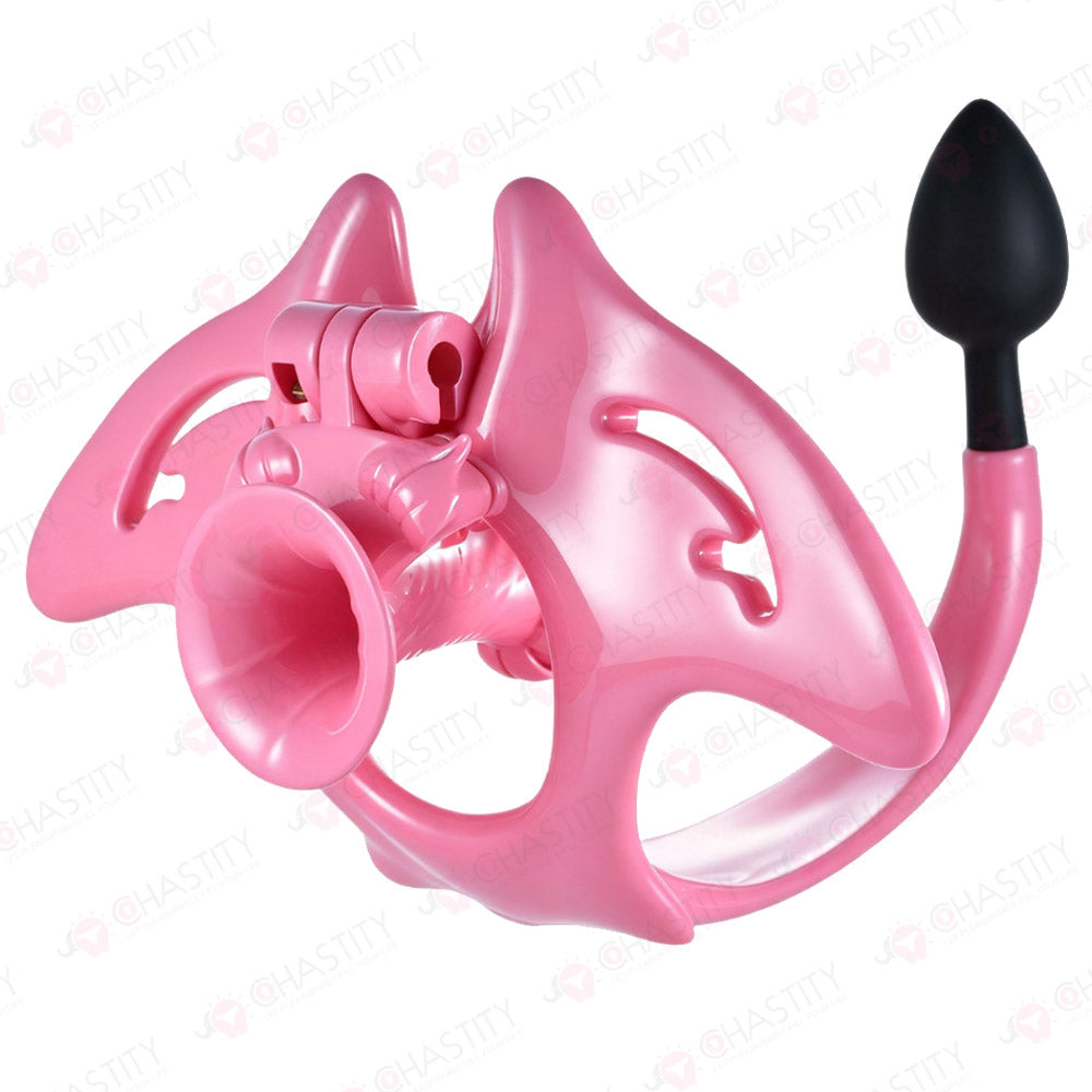 Manta Ray Chastity Cage With Anal Plug Tail