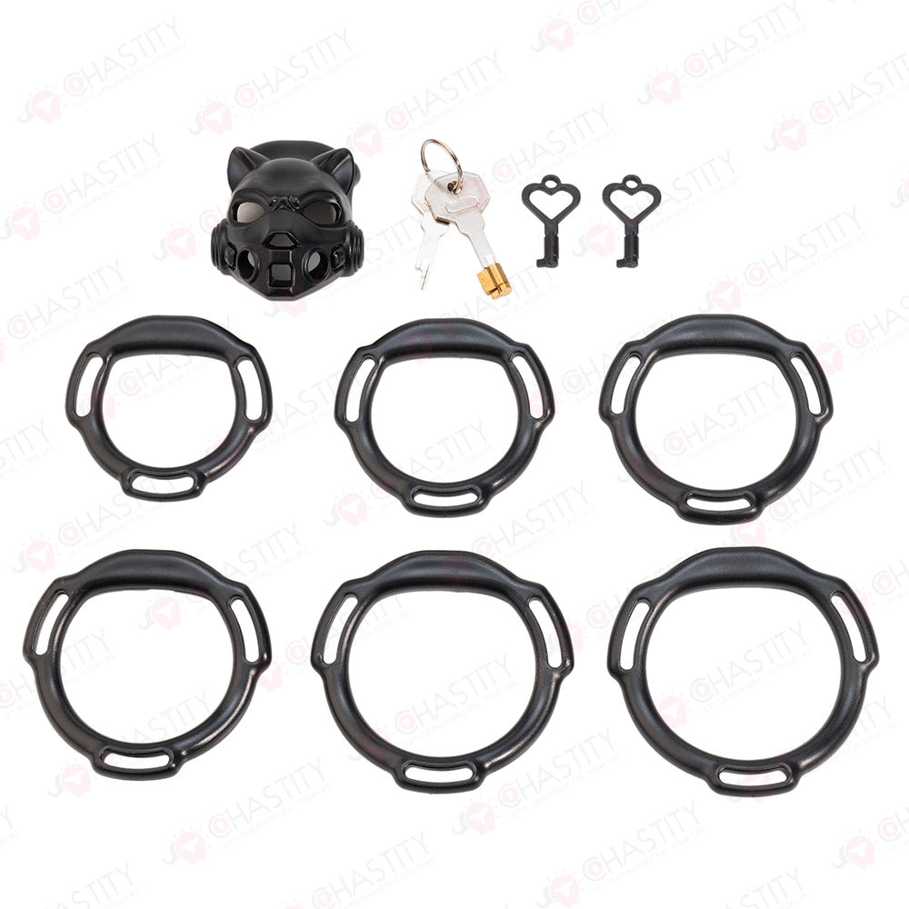 Mecha Shadow Panther Chastity Cage