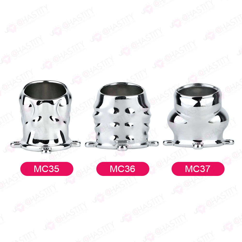 Metal Cock Support Chastity Ring with Leash