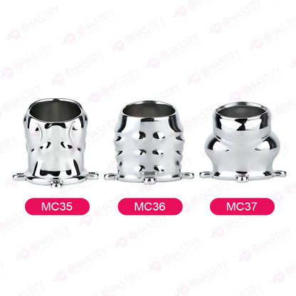 Metal Cock Support Chastity Ring with Leash