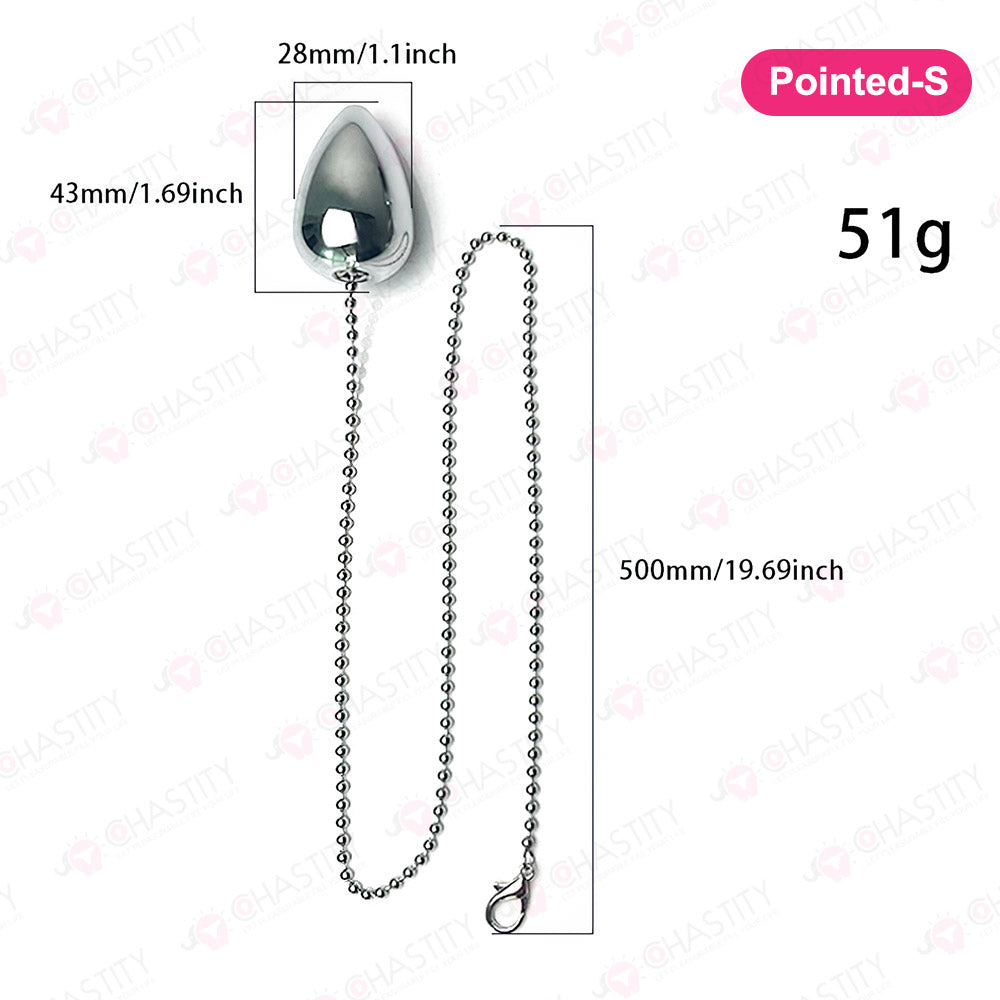 Metal Egg Anal Plug With Chain MChastity Metal Egg Anal Plug With Chain MChastity