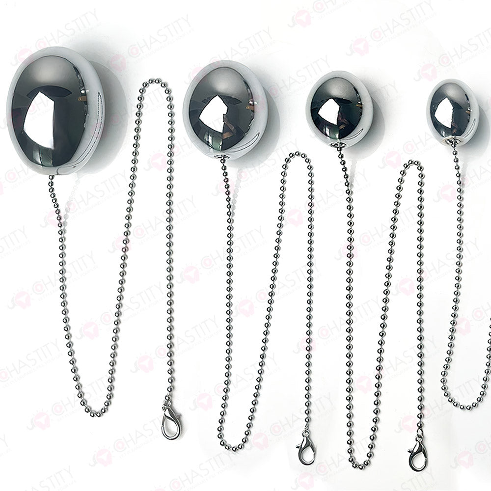 Metal Egg Anal Plug With Chain
