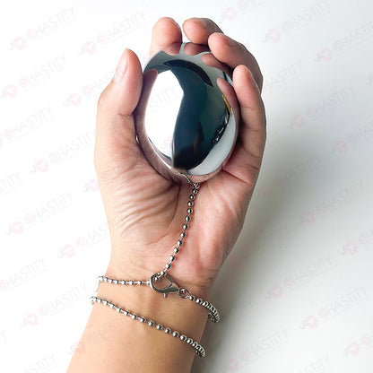 Metal Egg Anal Plug With Chain