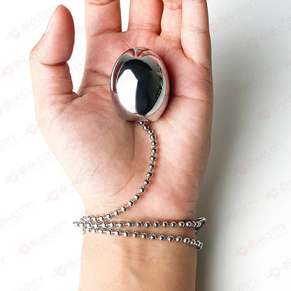 Metal Egg Anal Plug With Chain