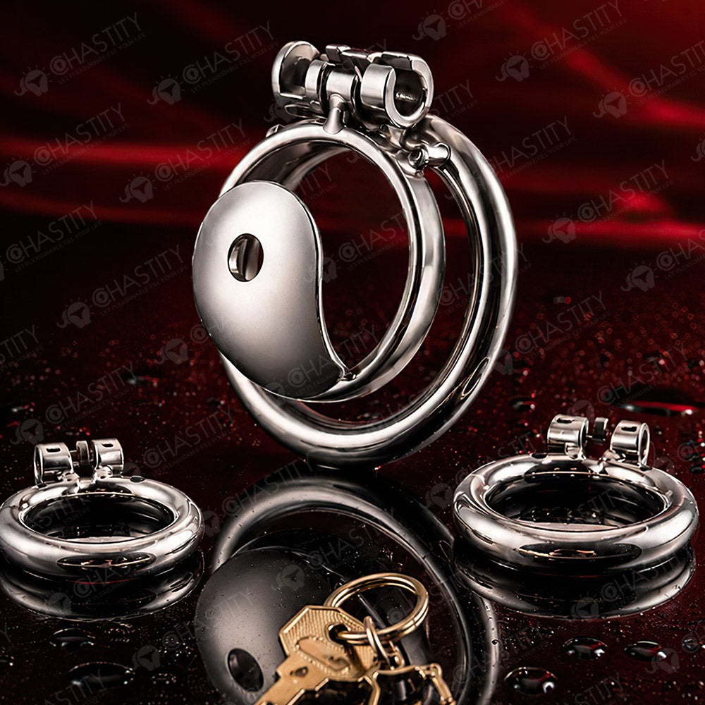 Metal Shield Tongue Chastity Cage (3 Rings)