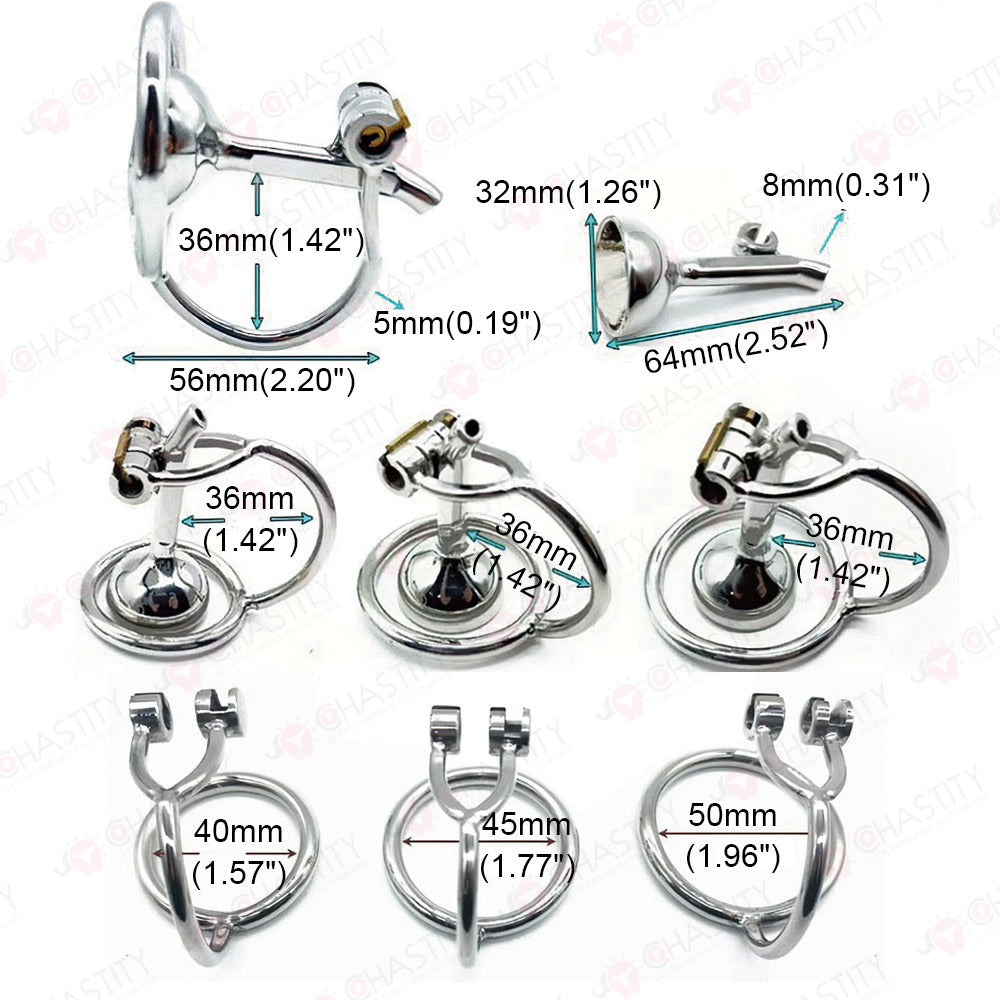 Metal Trumpet Inversion Chastity Cage