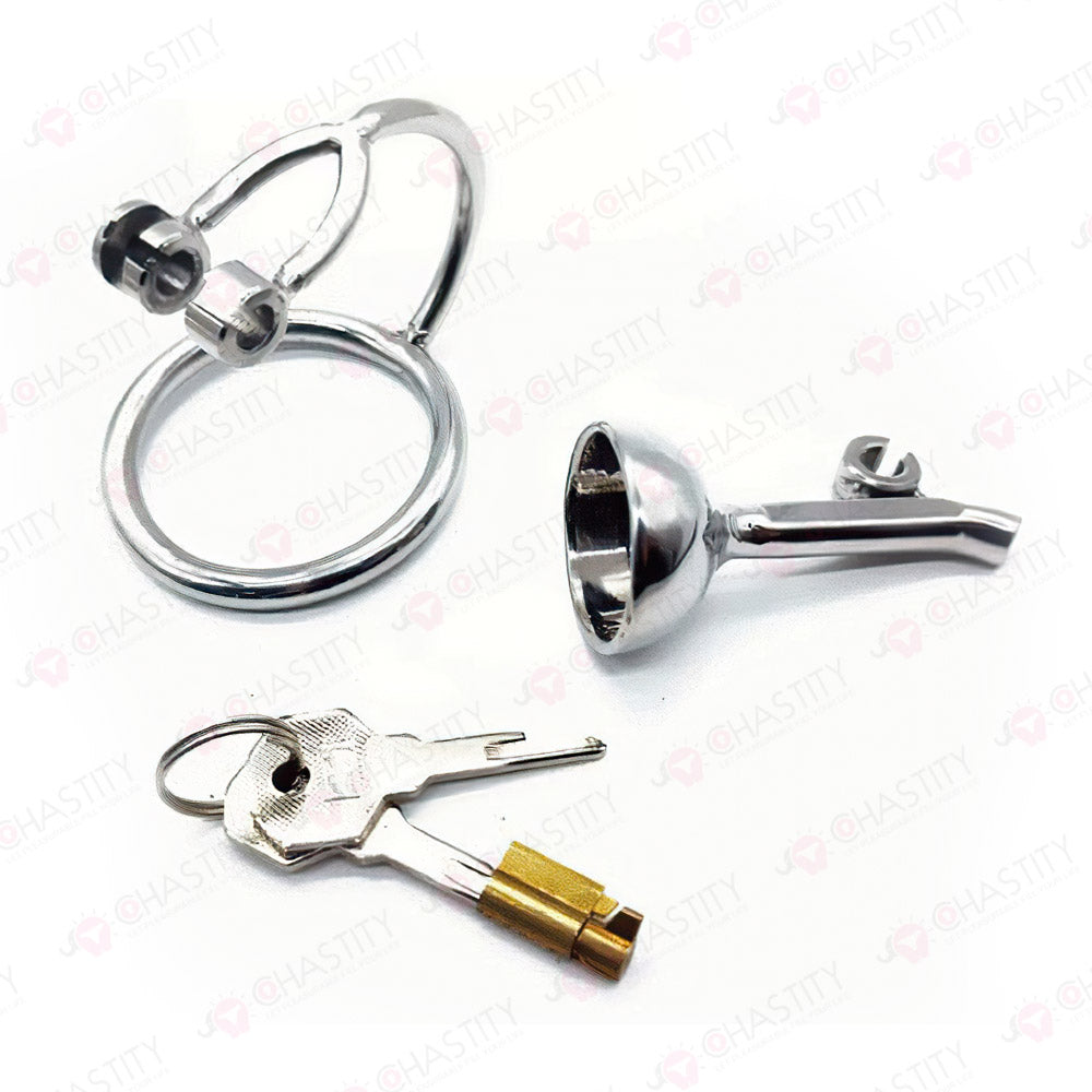 Metal Trumpet Inversion Chastity Cage