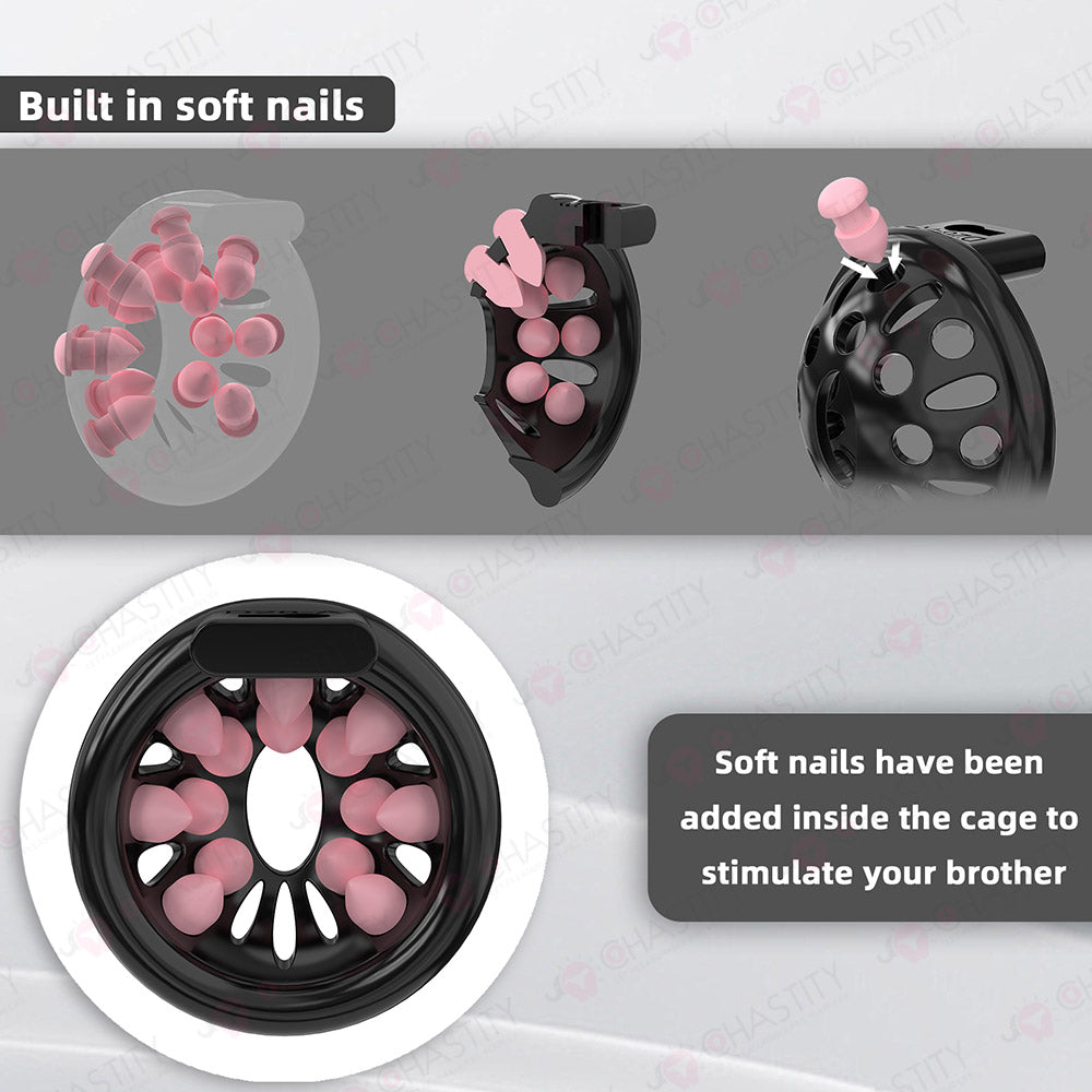 Micro Male Chastity With Removable Soft Spikes