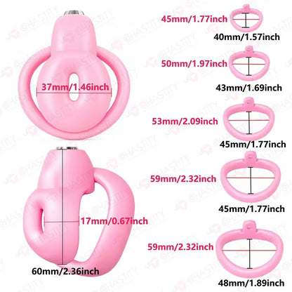 Miniature Chastity Cage with Top-Button Lock