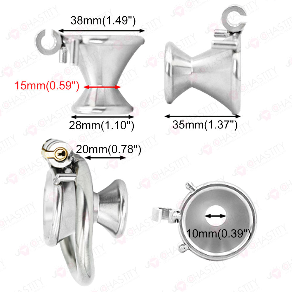 Negative Metal Funnel Chastity Cage