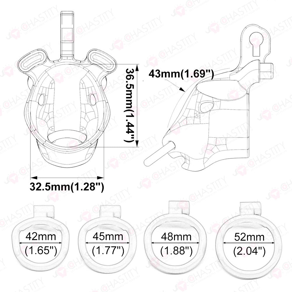 Ox Head Penis Leash Chastity Cage