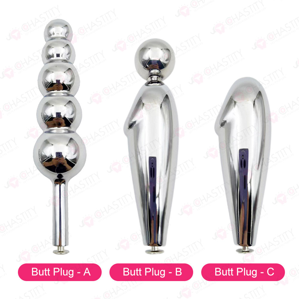 Pink Transparent Panel Permanent Female Chastity Belt