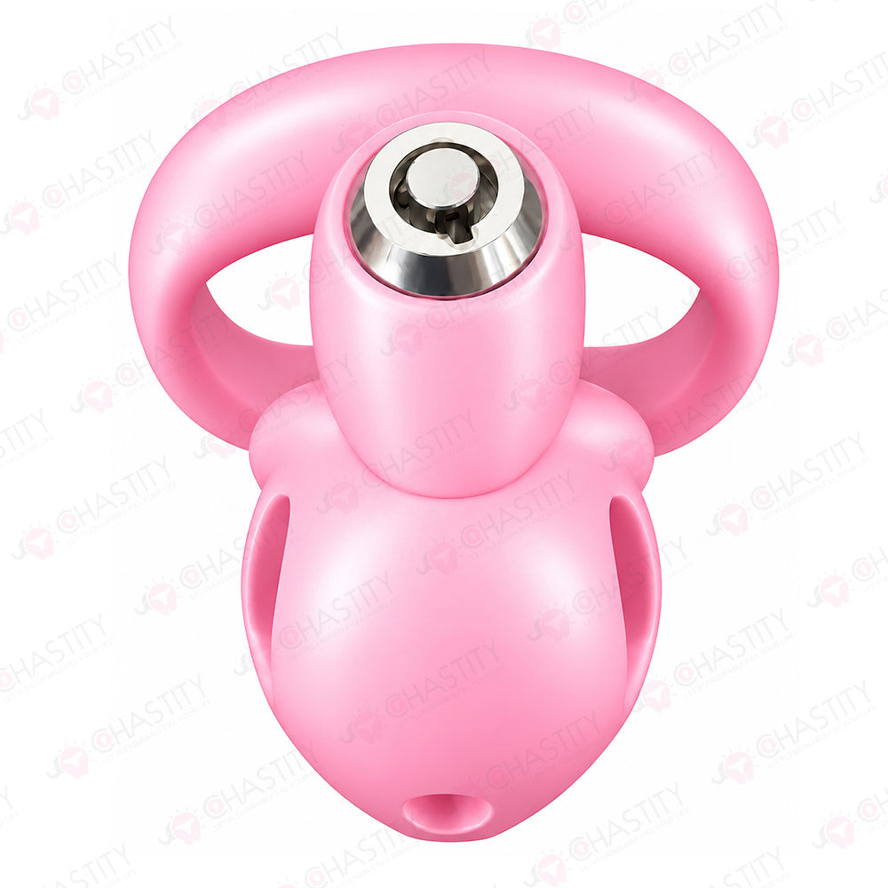 Push-to-Lock Chastity Cage with Accessory Set