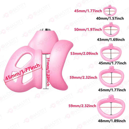 Push-to-Lock Chastity Cage with Accessory Set