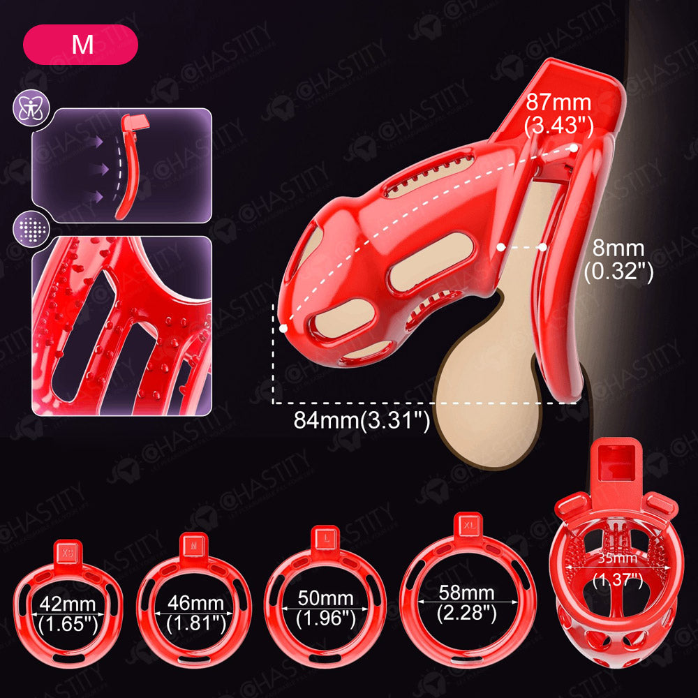 Red Chili Chastity Cage With Internal Bumps