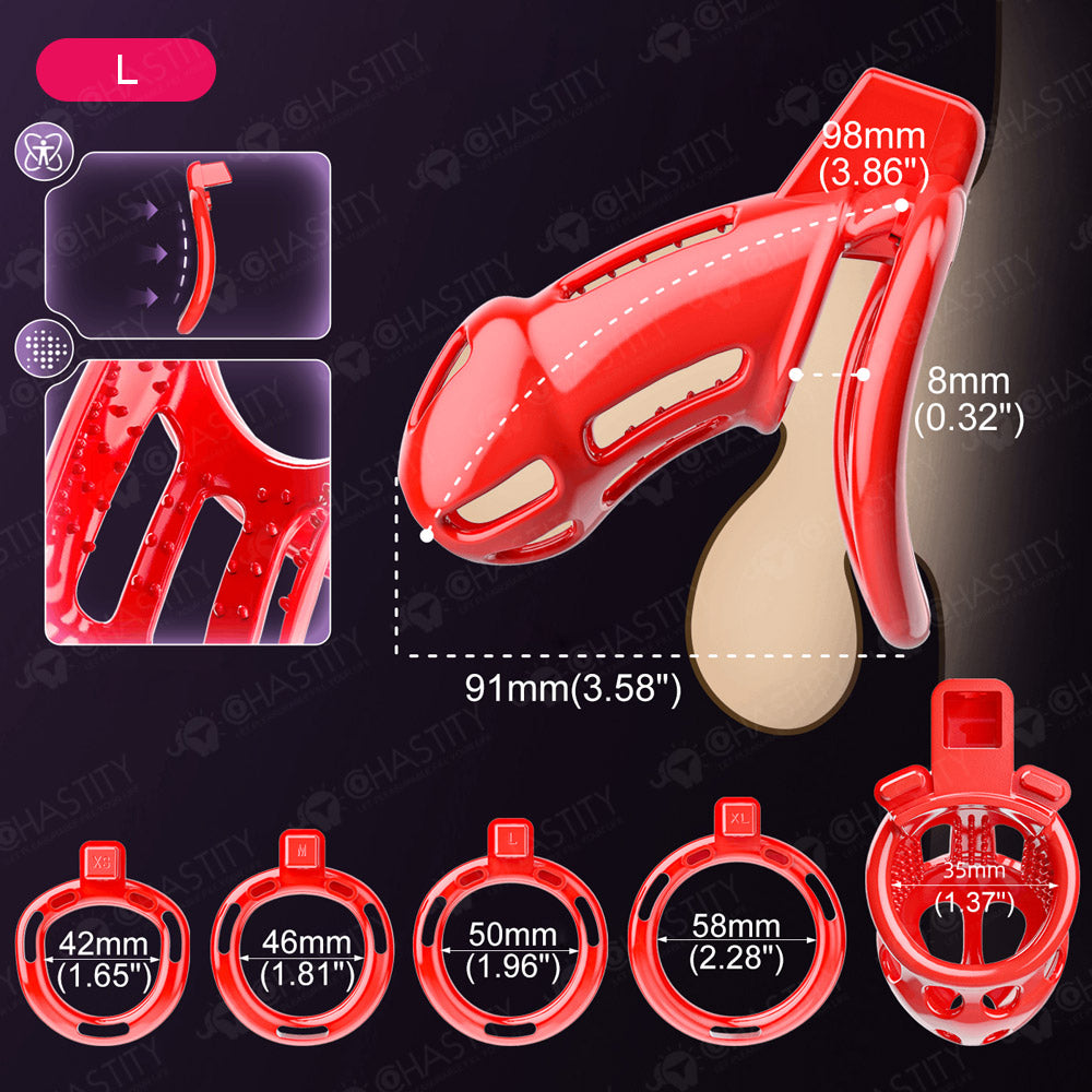Red Chili Chastity Cage With Internal Bumps