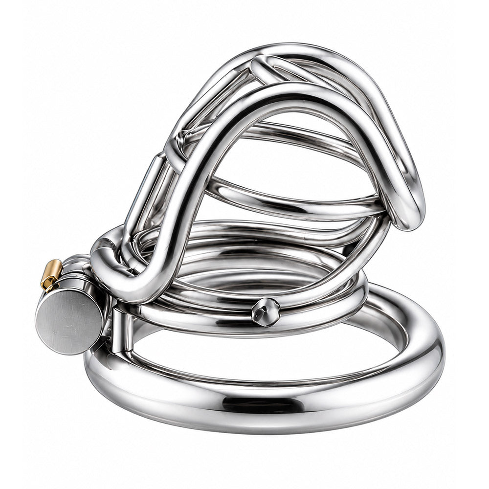 Reinforced Metal Frame Chastity Cage (3 Rings)