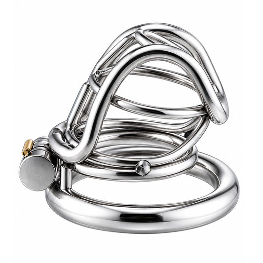 Reinforced Metal Frame Chastity Cage (3 Rings)