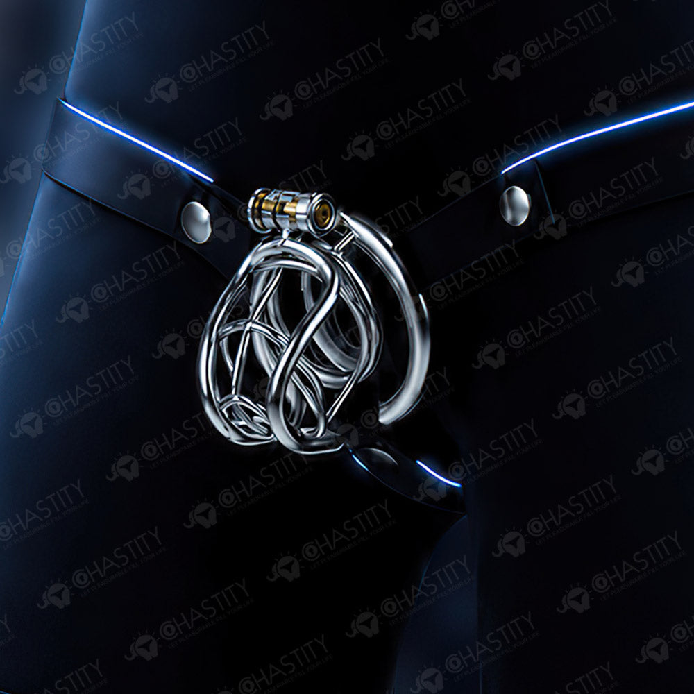 Reinforced Metal Frame Chastity Cage (3 Rings)