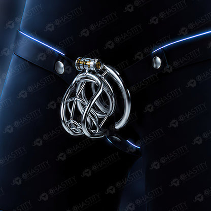Reinforced Metal Frame Chastity Cage (3 Rings)