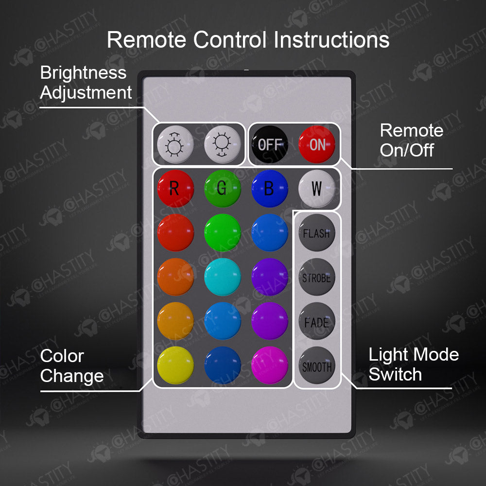 Remote-Controlled Color-Changing Light Up Chastity Cage