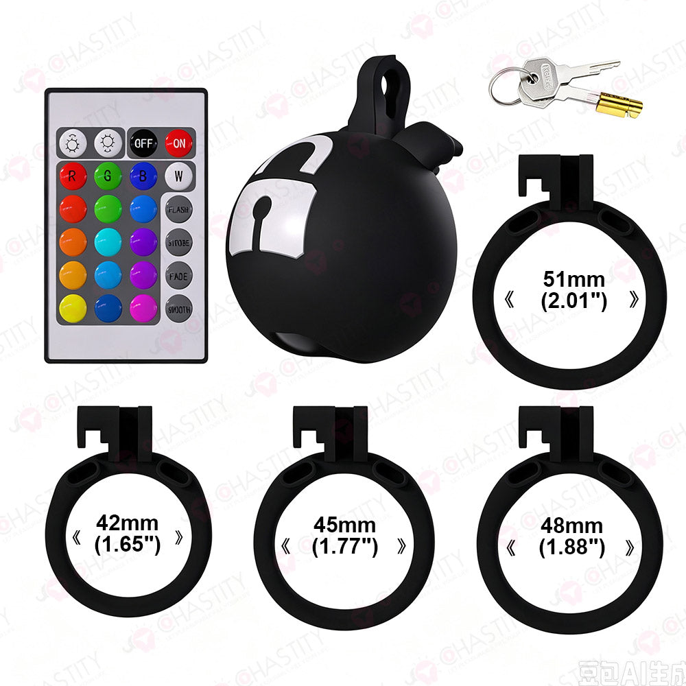 Remote-Controlled Color-Changing Light Up Chastity Cage