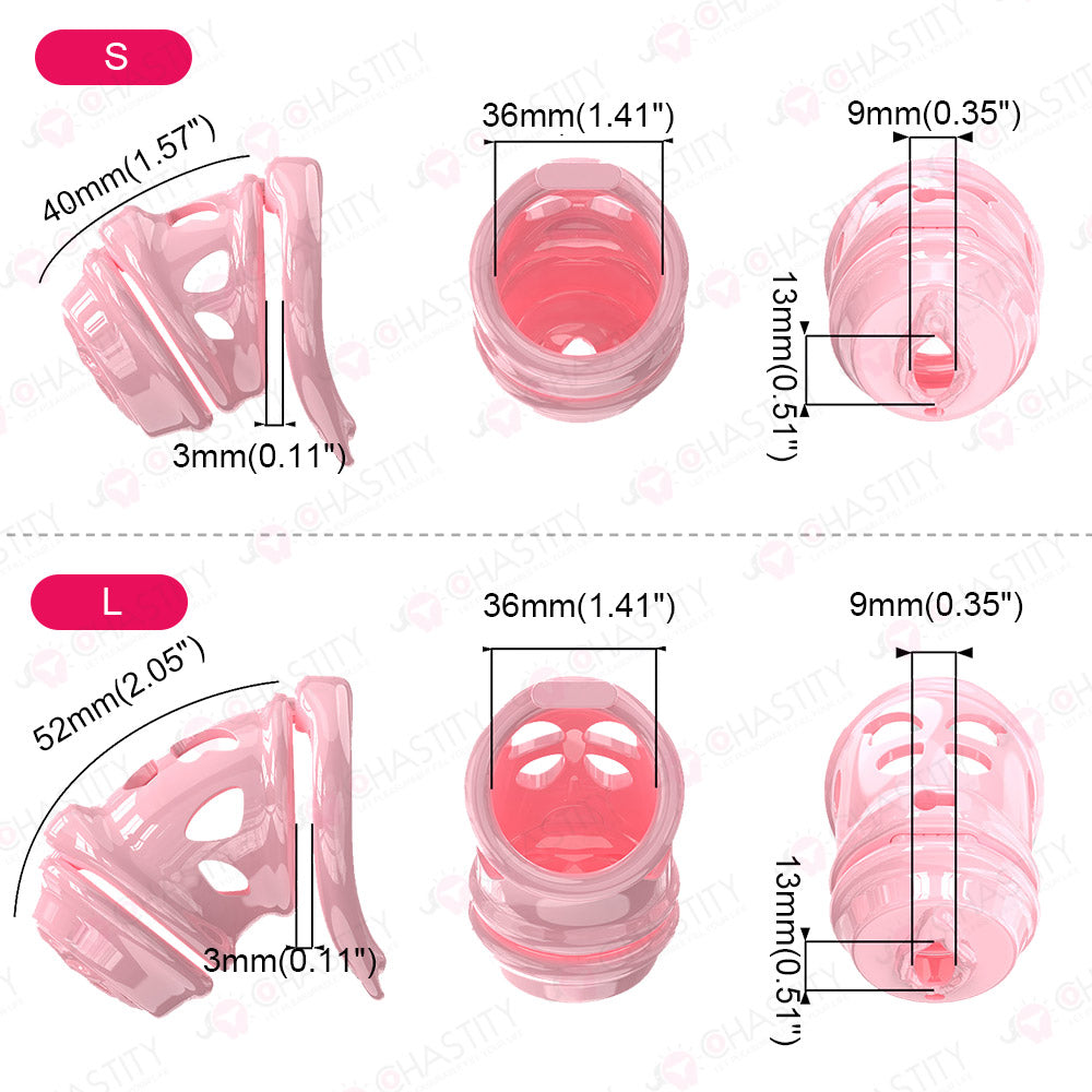 Removable Head Free-assembly Chastity Cage