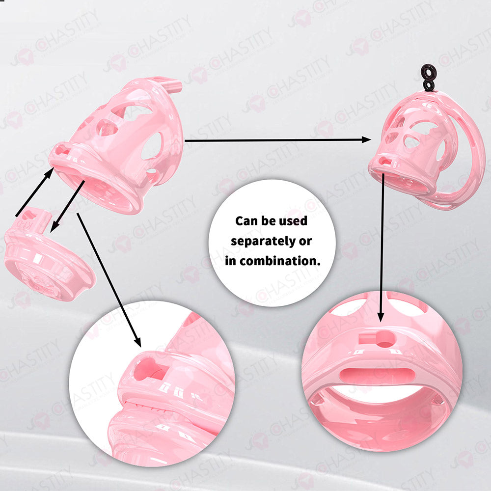 Removable Head Free-assembly Chastity Cage