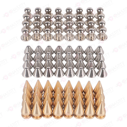 Riveted Forced-Upright Leather Chastity Pants (Chastity Cage Support)