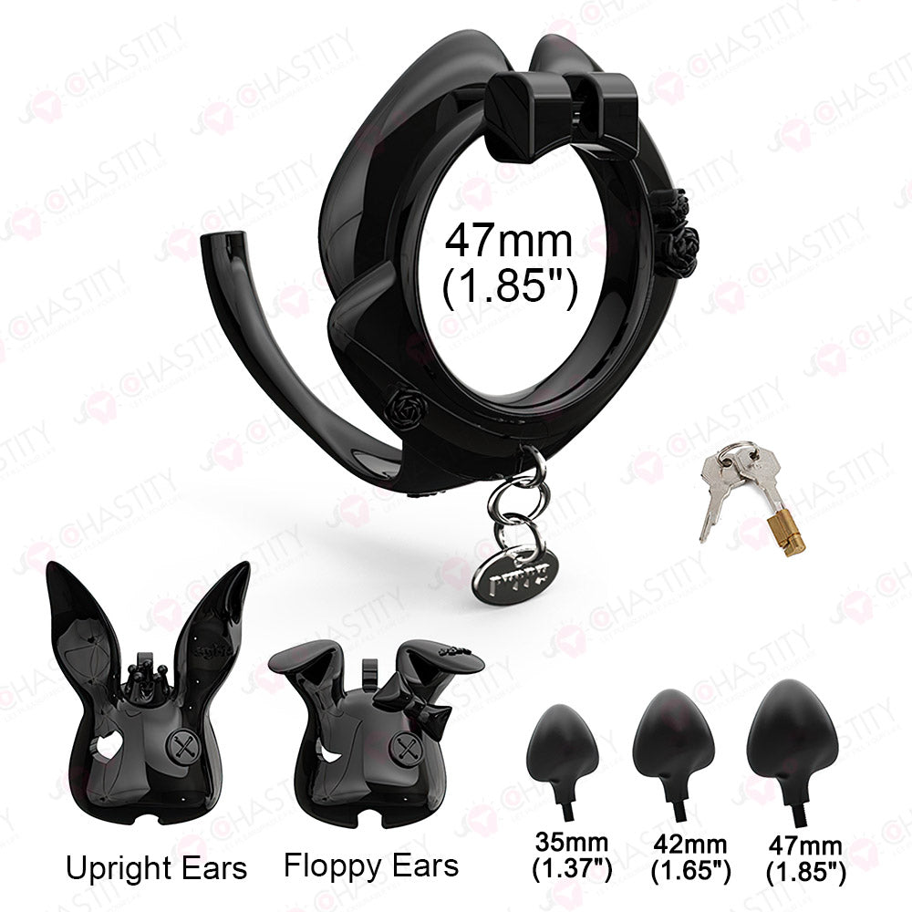 Rogue Rabbit Chastity Cage With Tail Anal Plug