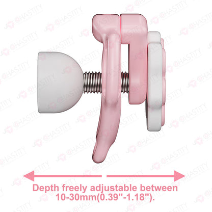 Rotary Adjustable Inversion Depth Chastity Cage (With 6 Wearable Rings)