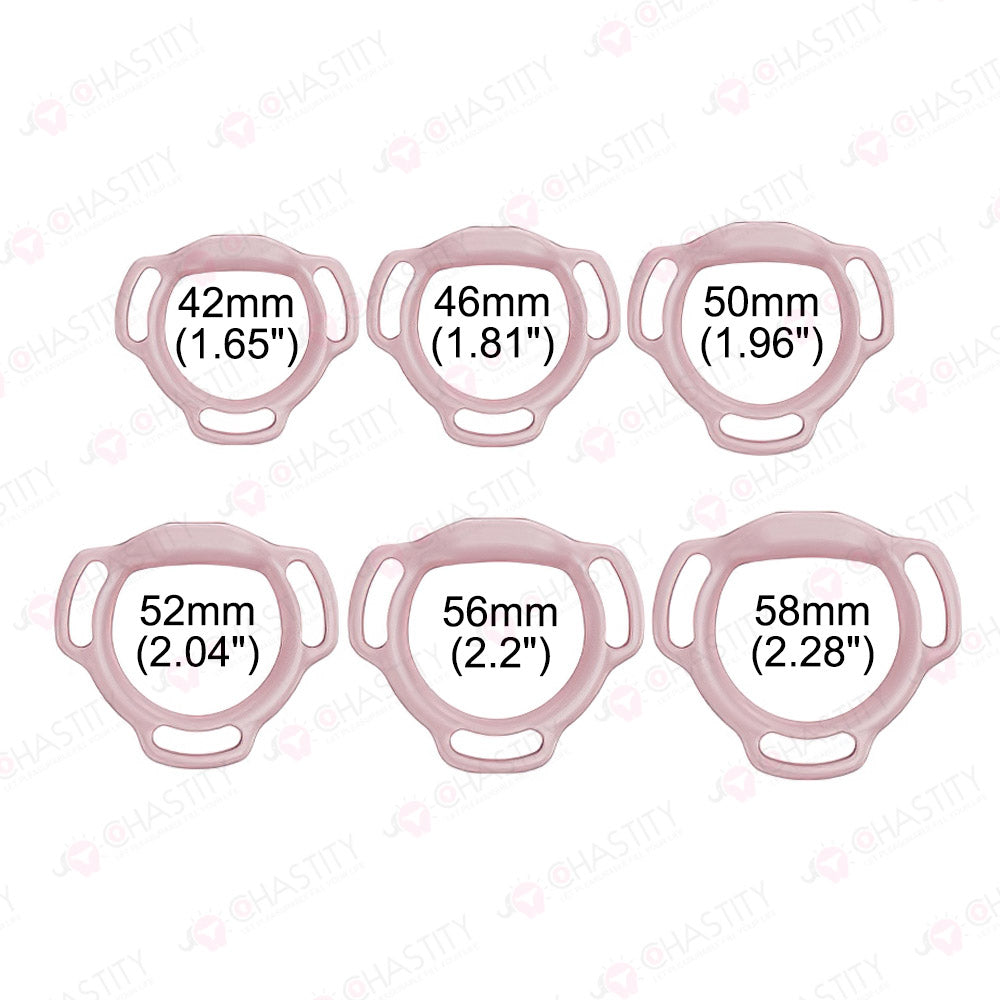 Rotary Adjustable Inversion Depth Chastity Cage (With 6 Wearable Rings)
