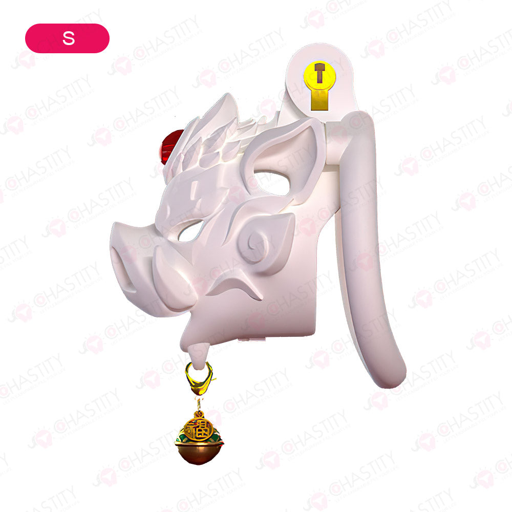 Savage Pig Chastity Cage (Red Agate & Bell )