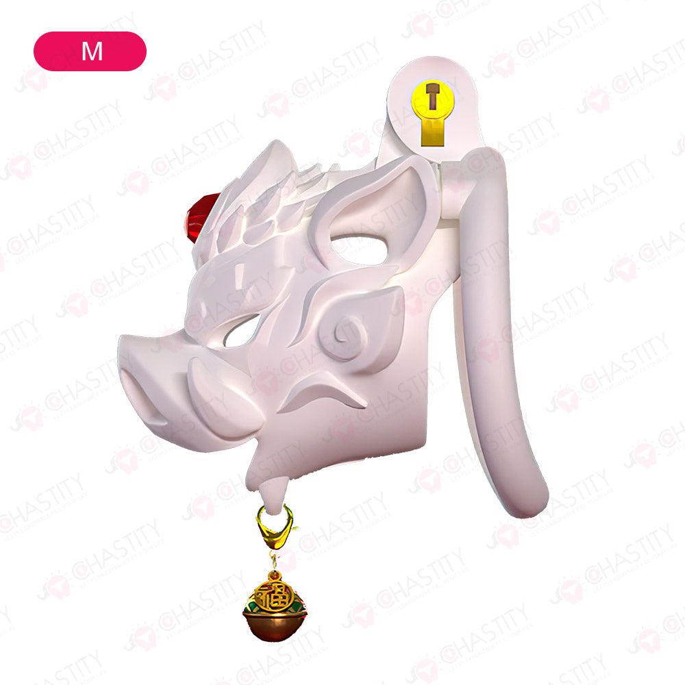 Savage Pig Chastity Cage (Red Agate & Bell )
