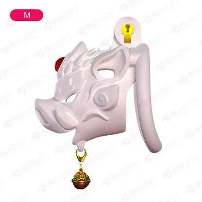 Savage Pig Chastity Cage (Red Agate & Bell )