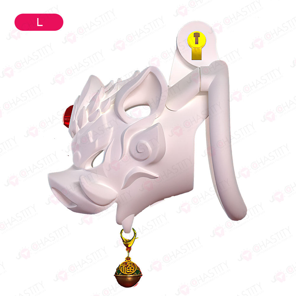 Savage Pig Chastity Cage (Red Agate & Bell )