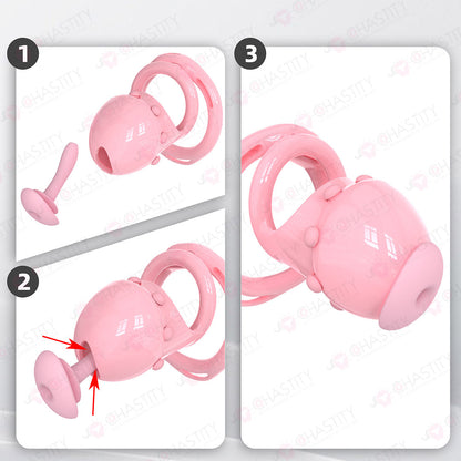 Semi-Open Boynapped Chastity Cage With Soft Nails