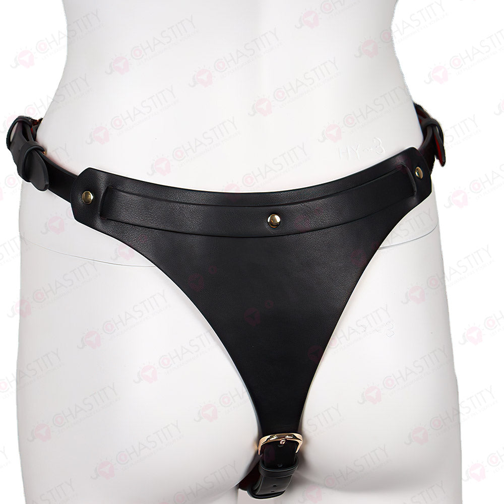 Sexy Leather BDSM Female Chastity Set
