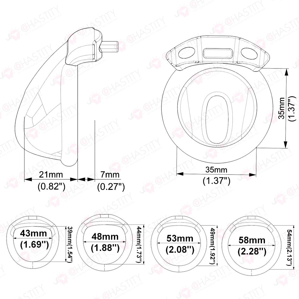 Silicone Nub Penis Chastity Control Lock