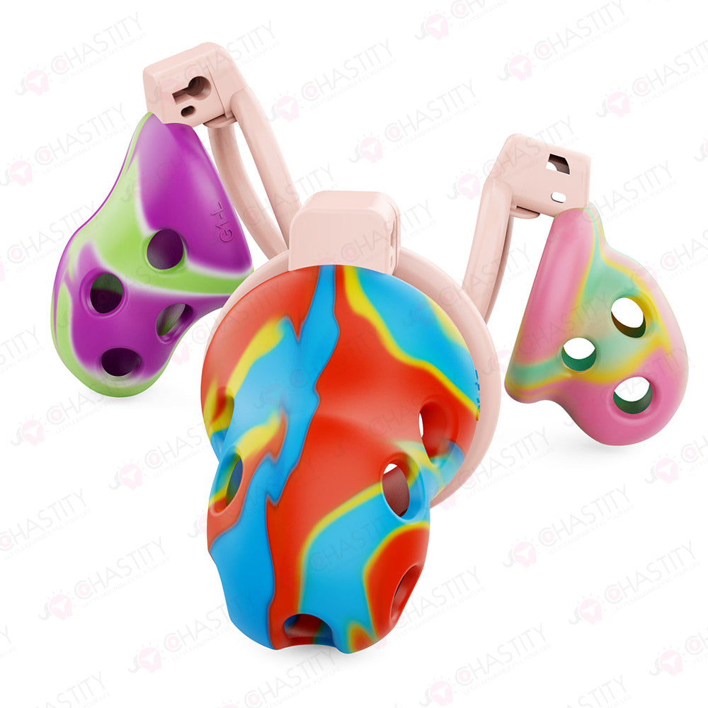 Silicone Rainbow Chastity Cage