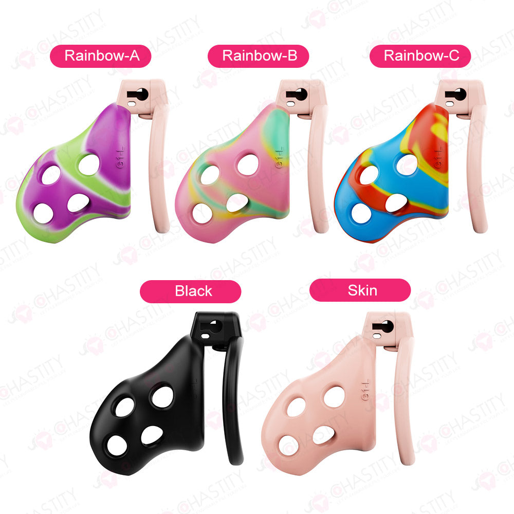 Silicone Rainbow Chastity Cage