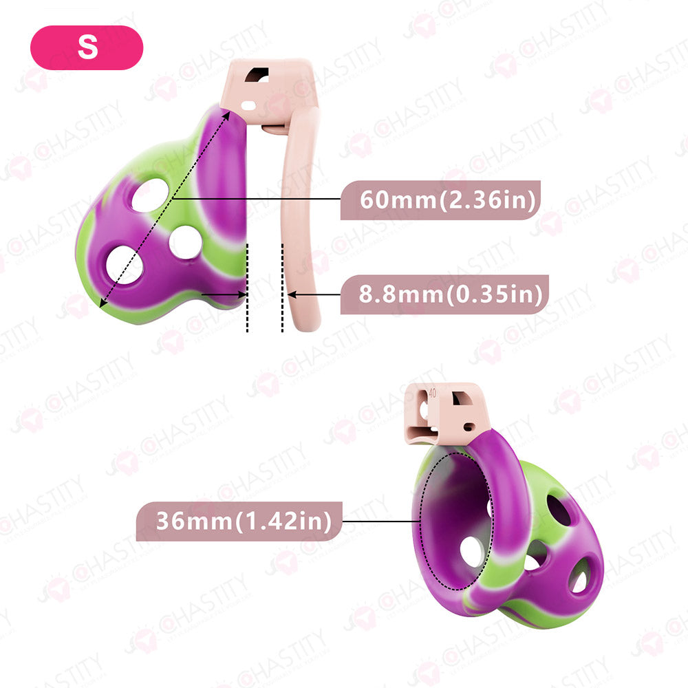 Silicone Rainbow Chastity Cage